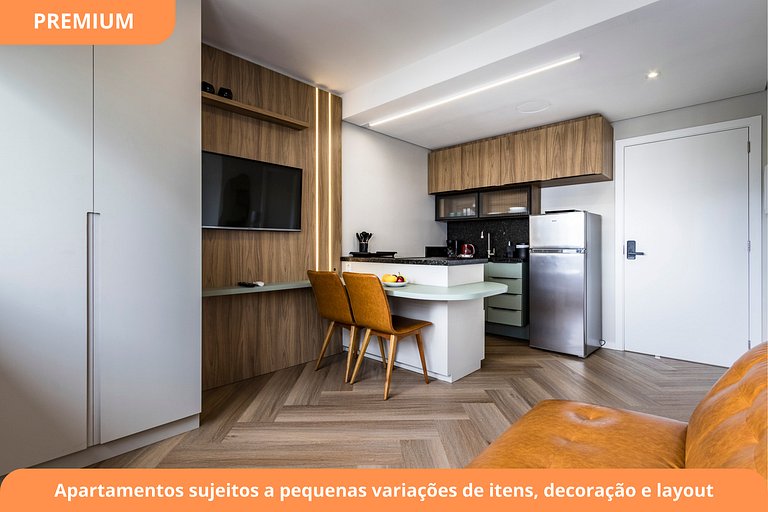 Studio Premium com Garagem | Próximo à Puc