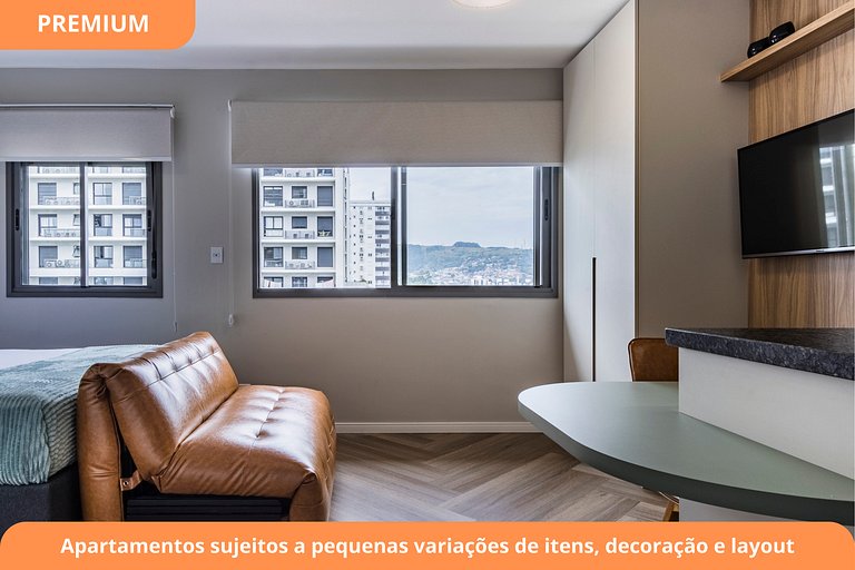 Studio Premium com Garagem | Próximo à Puc