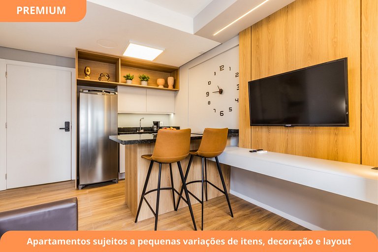 Studio Premium com Garagem | Próximo à Puc